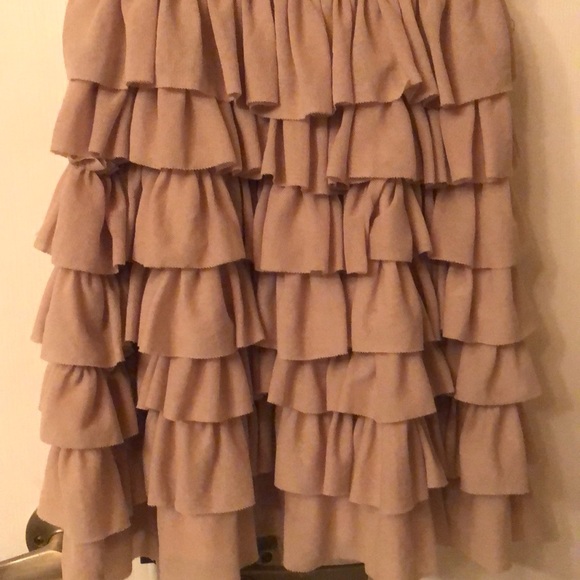 💓Aqua Ballerina Style Black Tank Wide Band Waist, Beige Soft Ruffle Dress - Picture 7 of 13